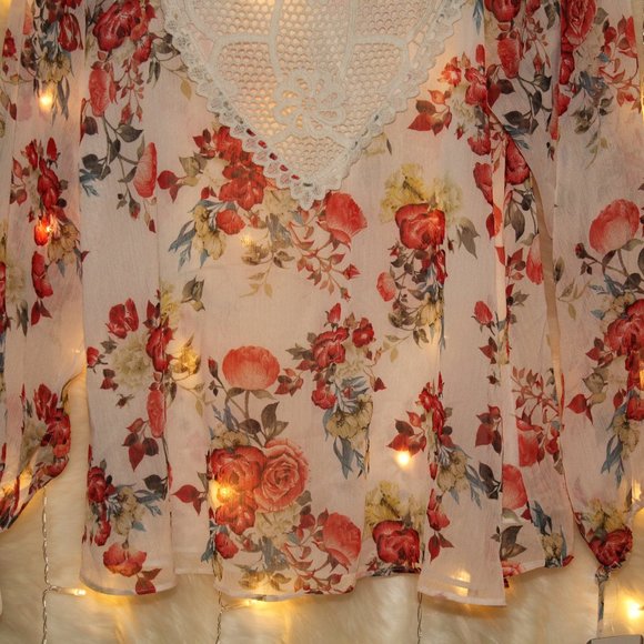 Disney Beauty and the Beast Floral Lace Blouse NWT - Picture 3 of 6